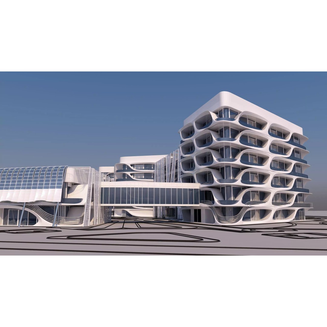 Medical Building 3D Model – PBR Exterior Architecture, FBX, OBJ - View 2