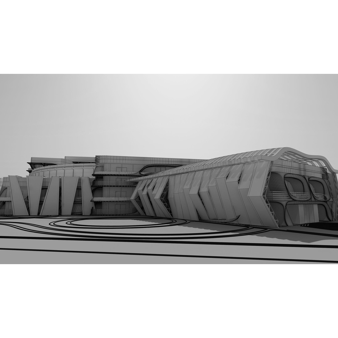 Medical Building 3D Model – PBR Exterior Architecture, FBX, OBJ - View 21