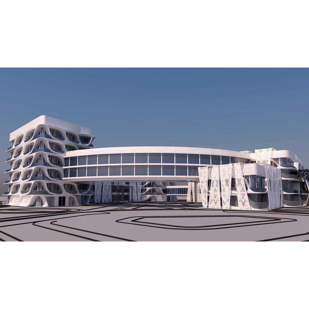 Medical Building 3D Model – PBR Exterior Architecture, FBX, OBJ - View 5