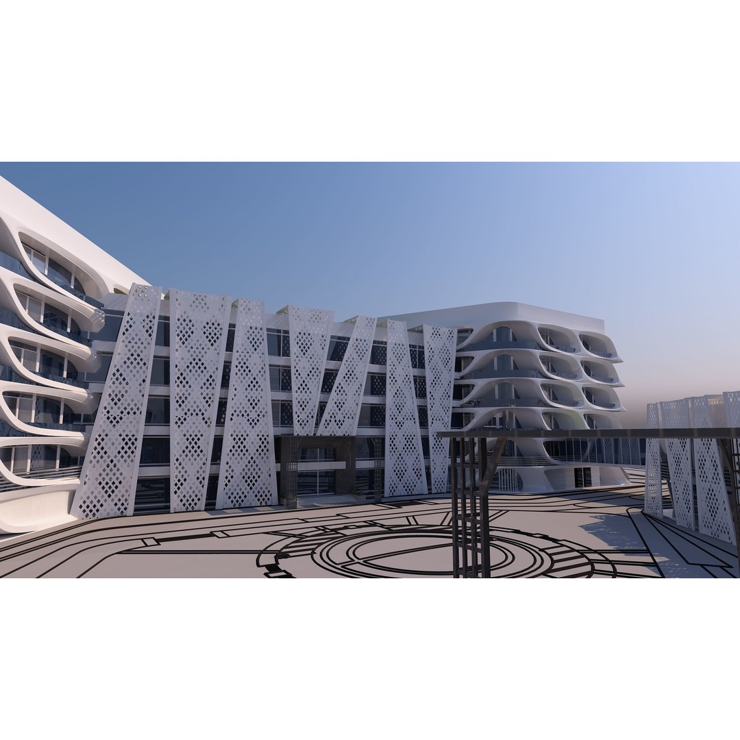 Medical Building 3D Model – PBR Exterior Architecture, FBX, OBJ - View 6