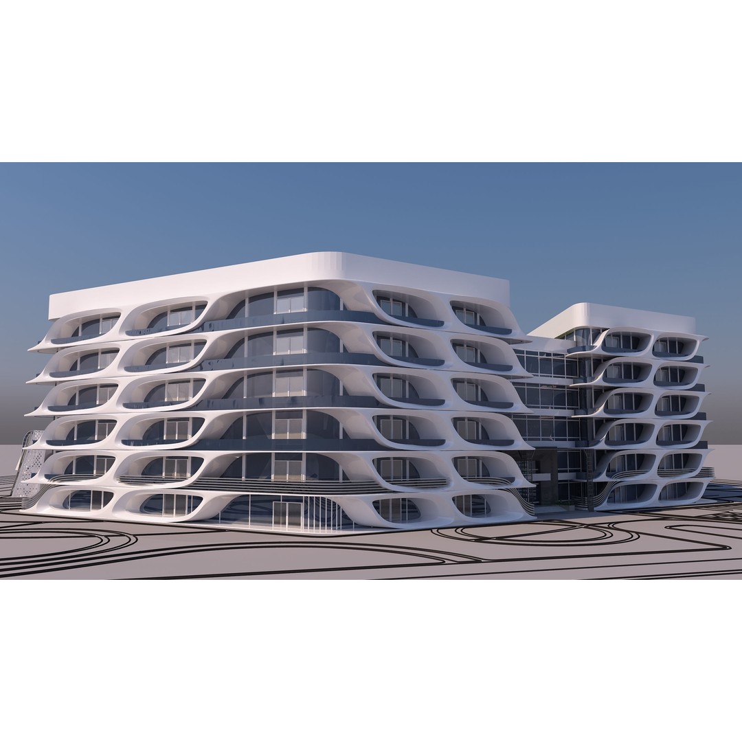 Medical Building 3D Model – PBR Exterior Architecture, FBX, OBJ - View 7