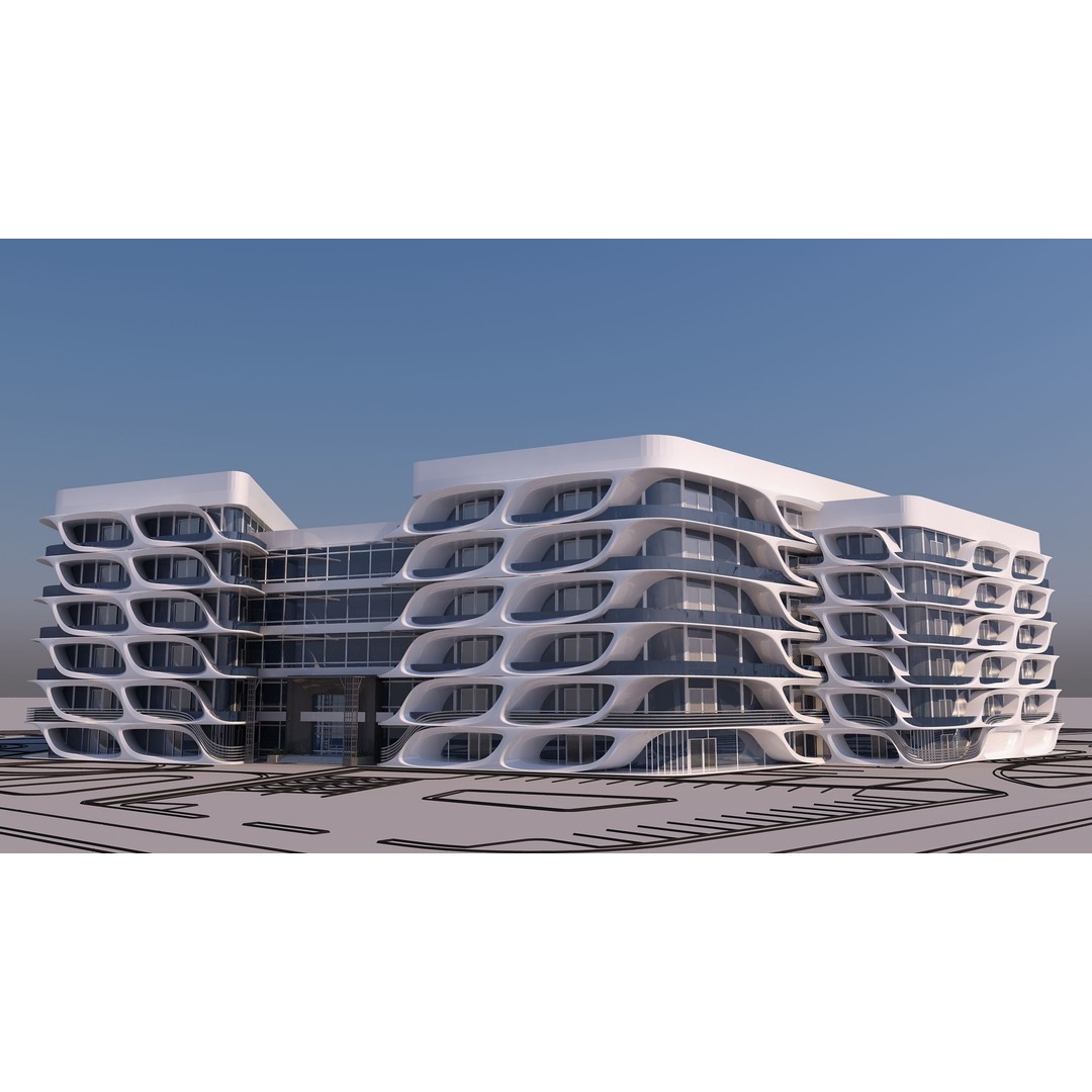 Medical Building 3D Model – PBR Exterior Architecture, FBX, OBJ - View 8