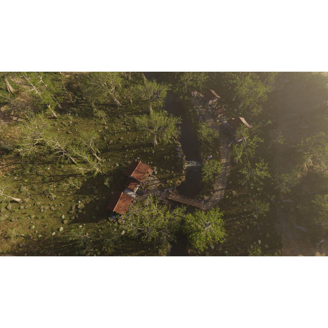 Medieval Bridge Scene 3D Model – High Poly Landscape Asset for Blender - View 16