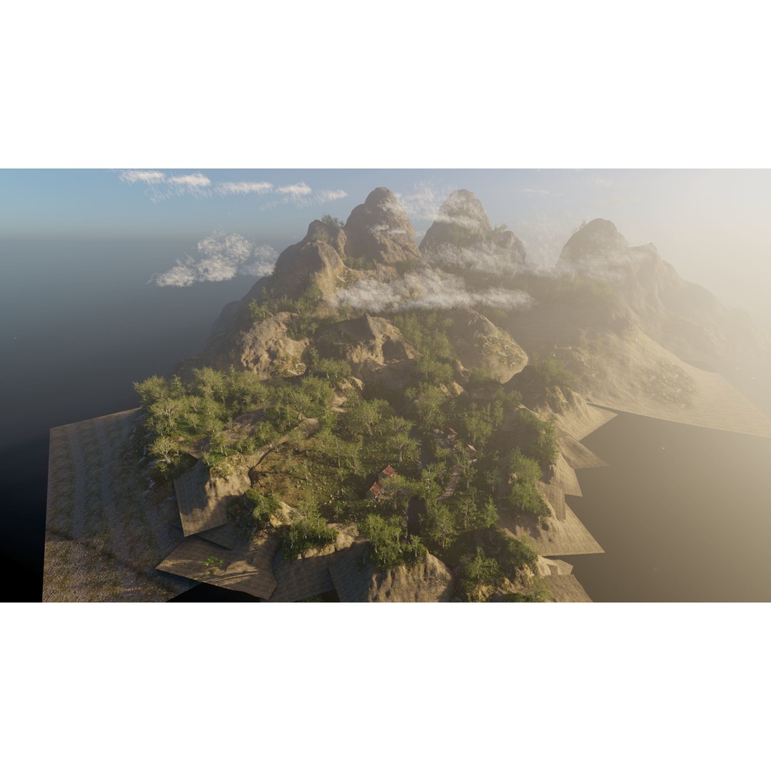 Medieval Bridge Scene 3D Model – High Poly Landscape Asset for Blender - View 17
