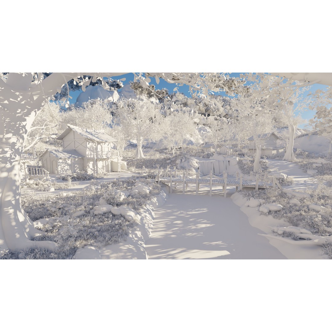 Medieval Bridge Scene 3D Model – High Poly Landscape Asset for Blender - View 18