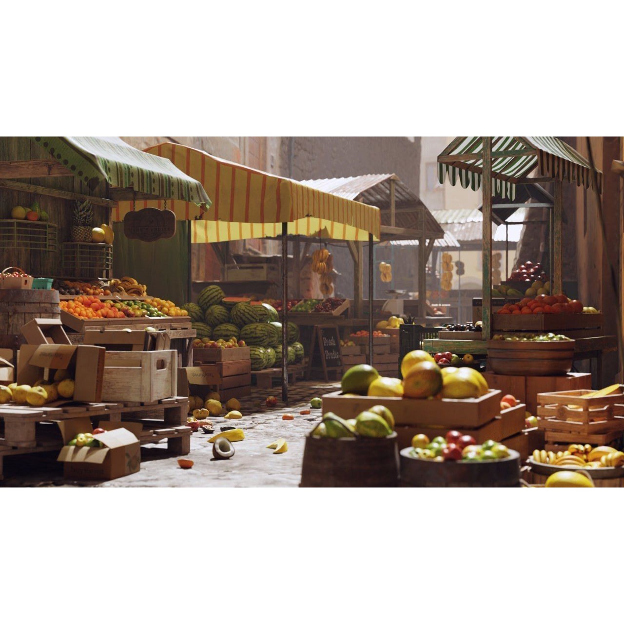 Fruit Market - Low-Poly Game-Ready 3D Model