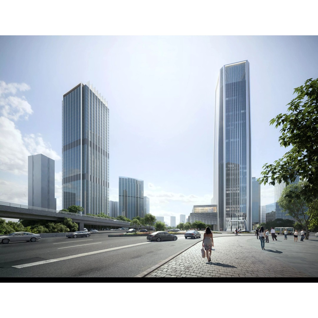 Glass Office Towers 3D Model – High-Quality Architectural Visualization, FBX, OBJ - View 11