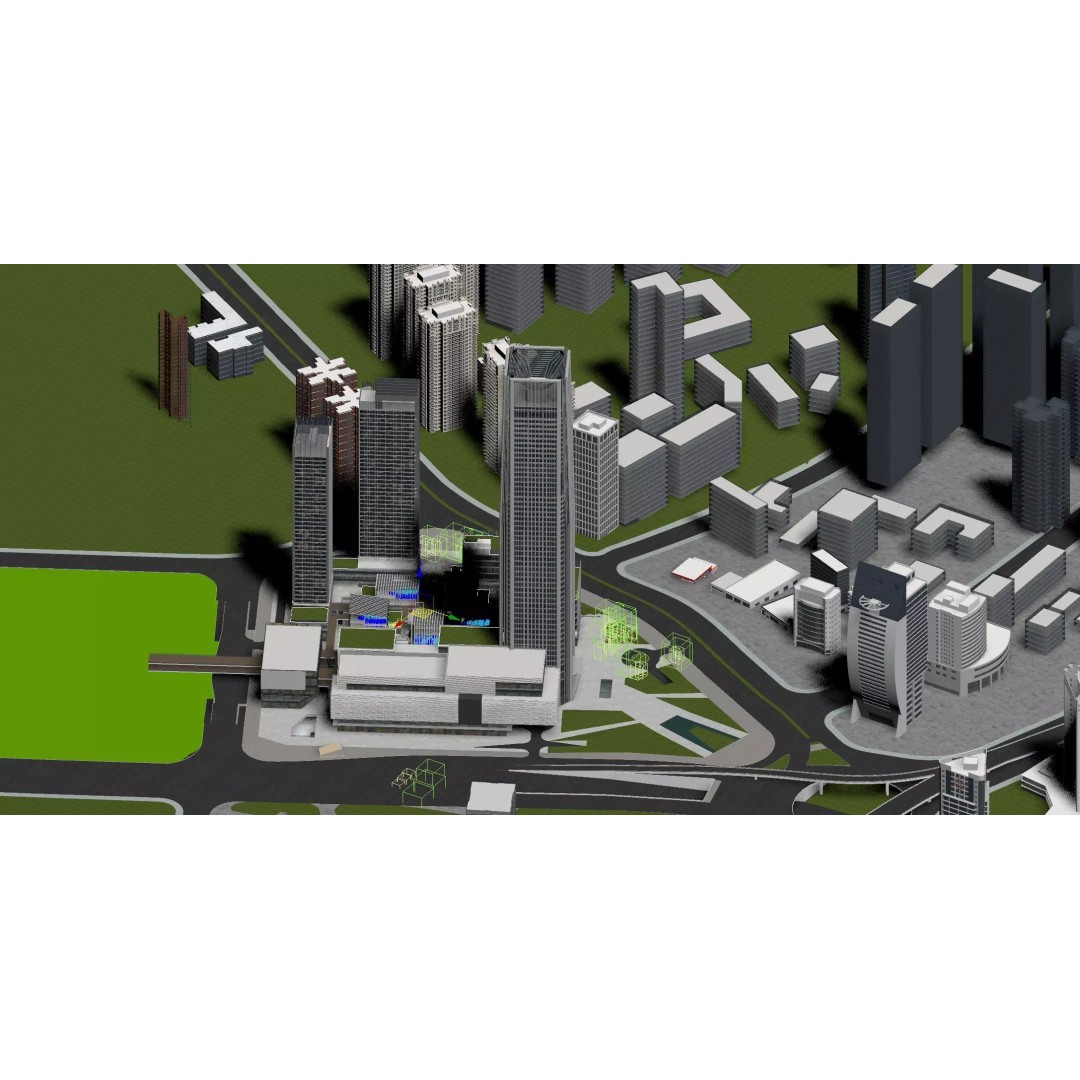 Glass Office Towers 3D Model – High-Quality Architectural Visualization, FBX, OBJ - View 13