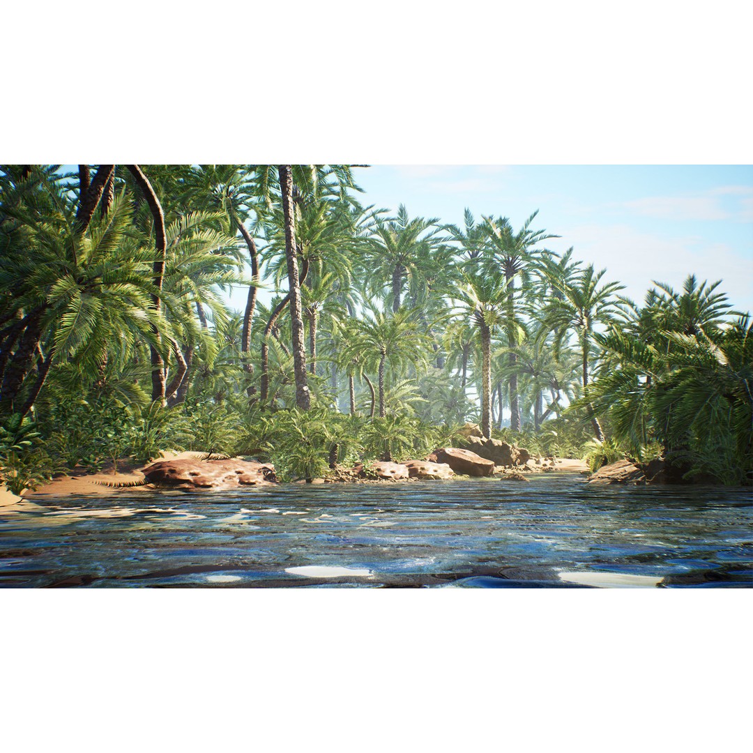 Desert Oasis 3D Model – Low Poly Prop Package with PBR Textures - View 10