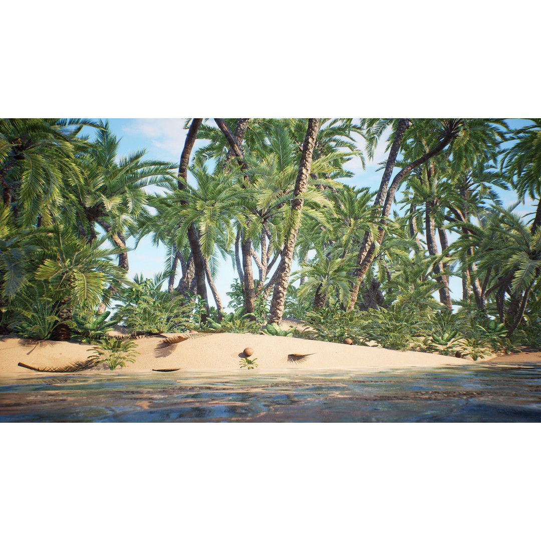 Desert Oasis 3D Model – Low Poly Prop Package with PBR Textures - View 11