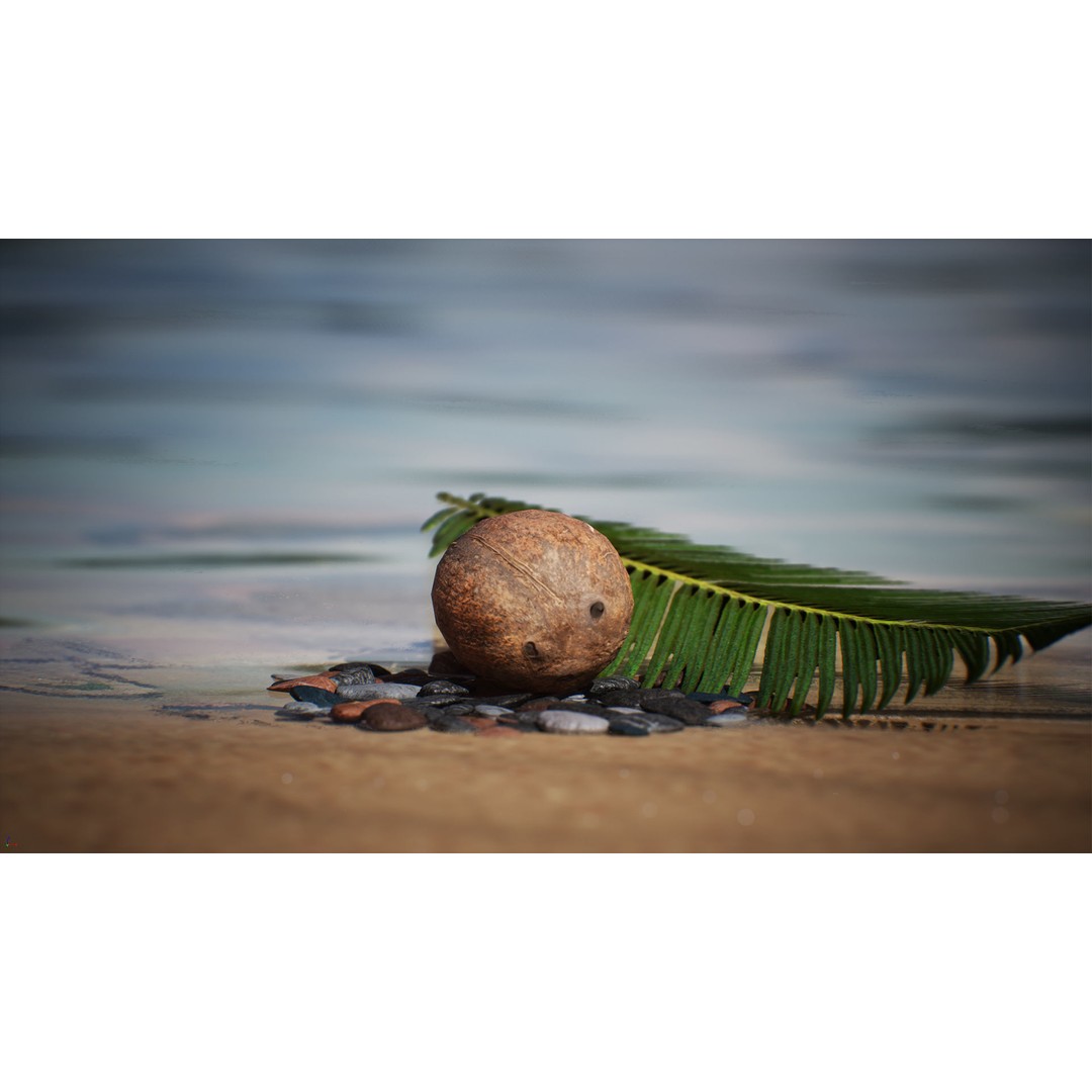Desert Oasis 3D Model – Low Poly Prop Package with PBR Textures - View 3