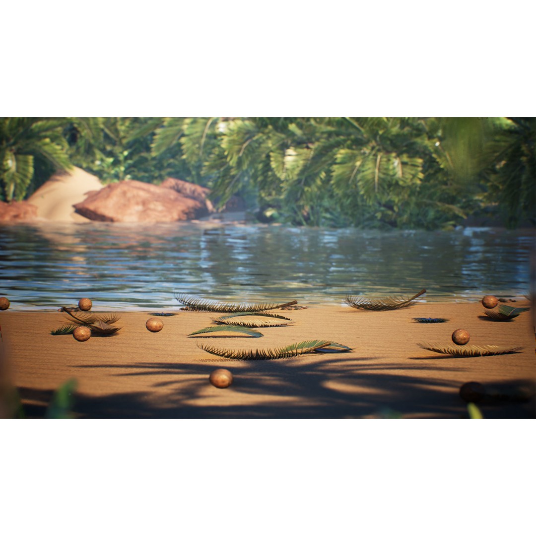 Desert Oasis 3D Model – Low Poly Prop Package with PBR Textures - View 4