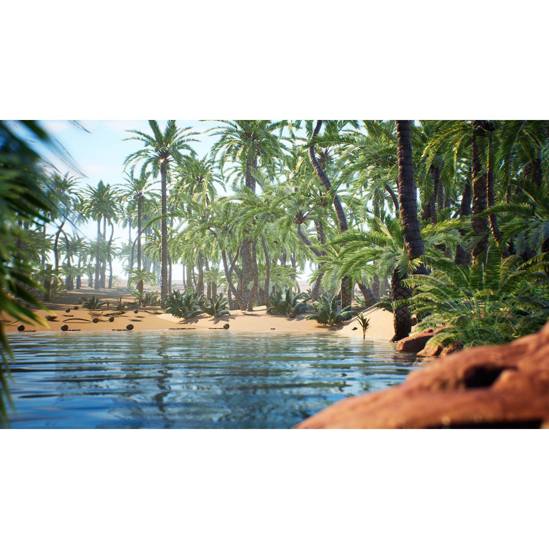 Desert Oasis 3D Model – Low Poly Prop Package with PBR Textures - View 5