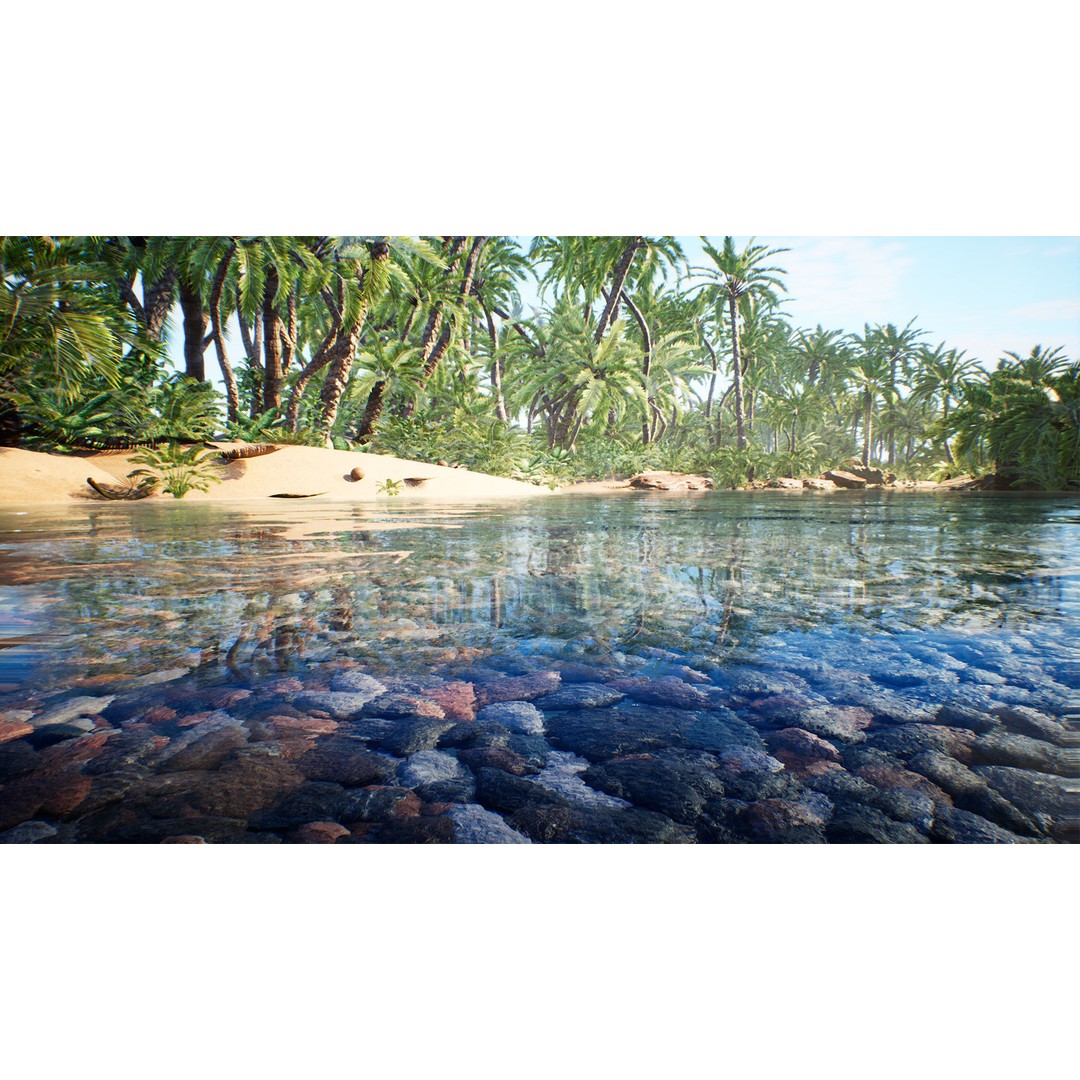 Desert Oasis 3D Model – Low Poly Prop Package with PBR Textures - View 9