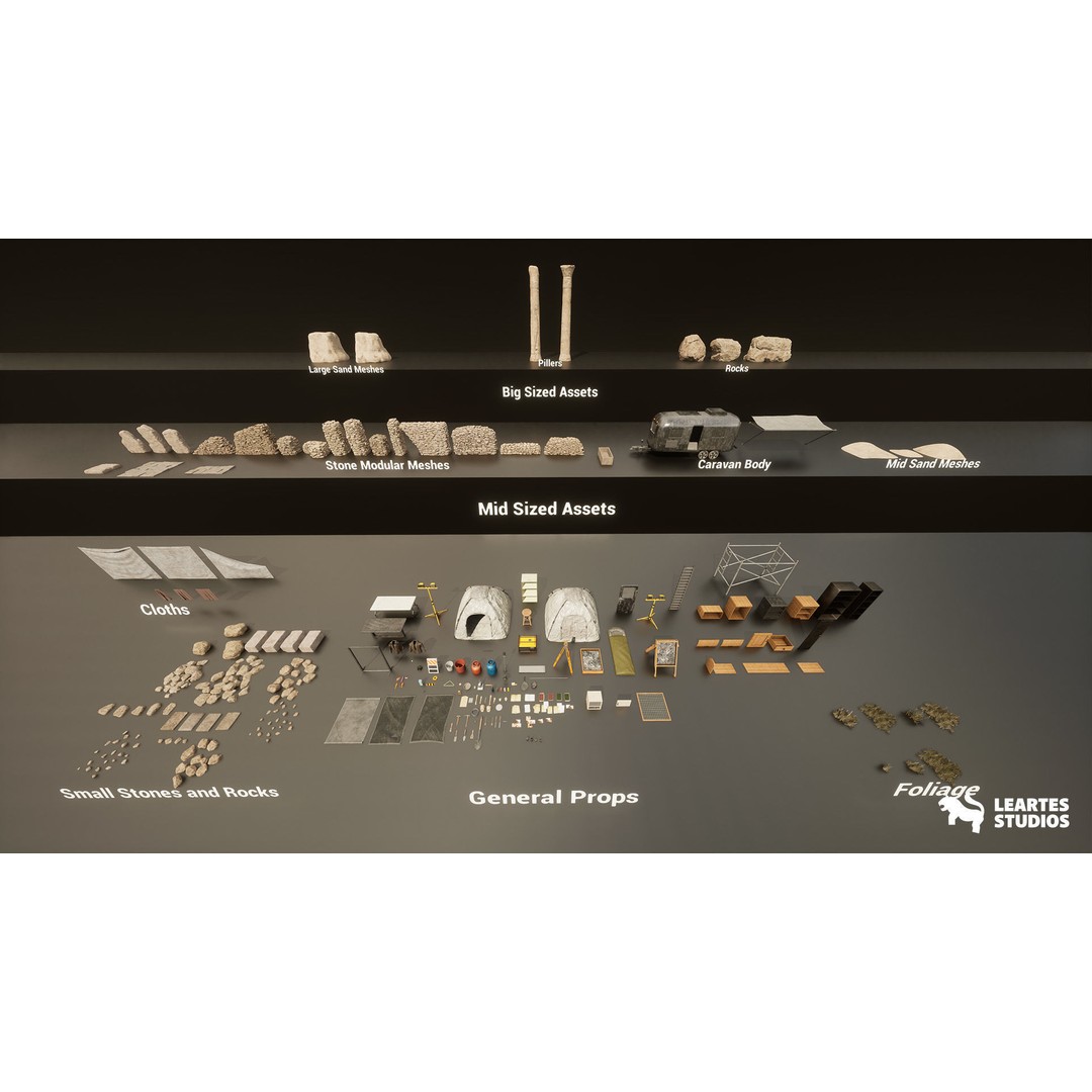 Archaeological Site 3D Model – Low Poly Game Ready Environment, FBX - View 22