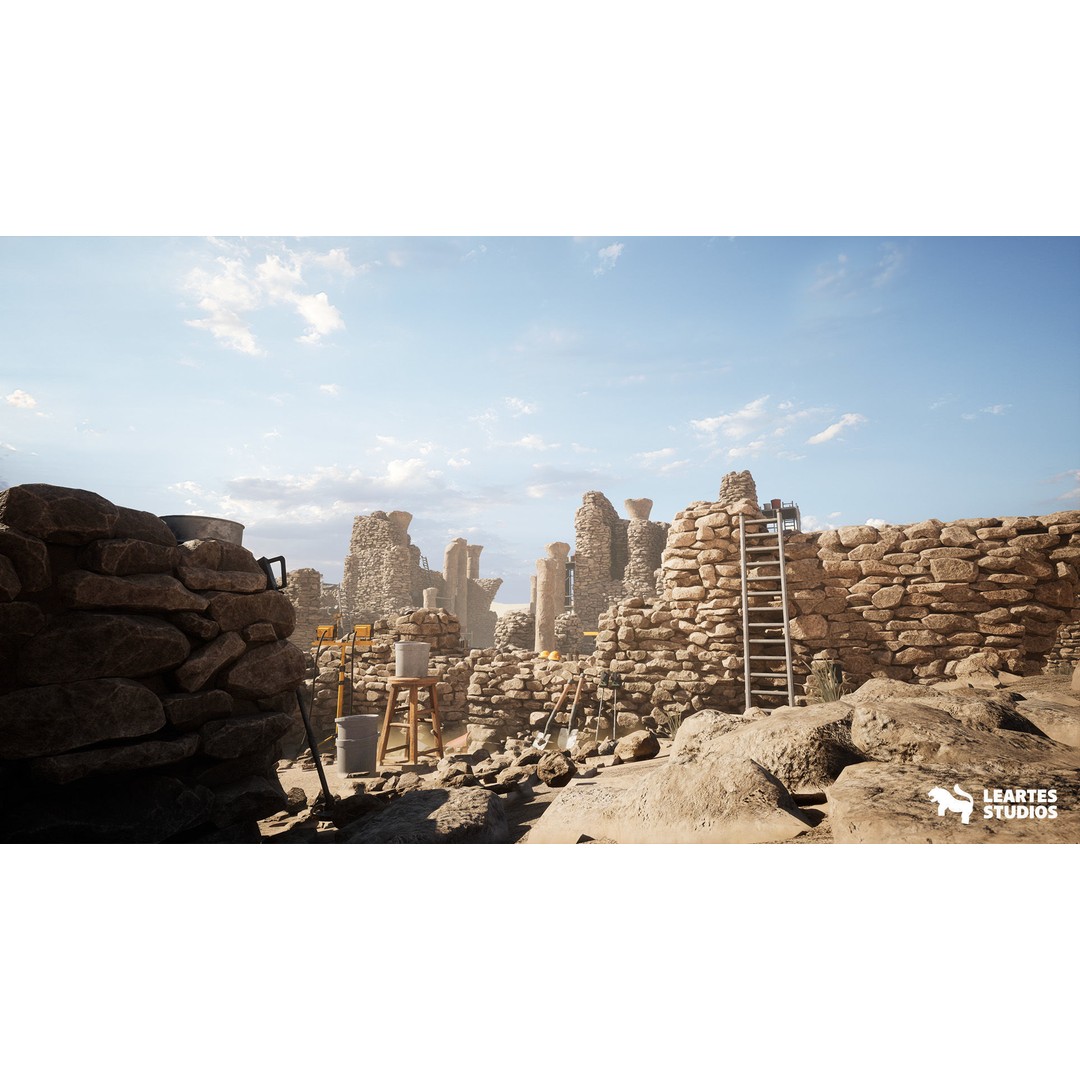 Archaeological Site 3D Model – Low Poly Game Ready Environment, FBX - View 6