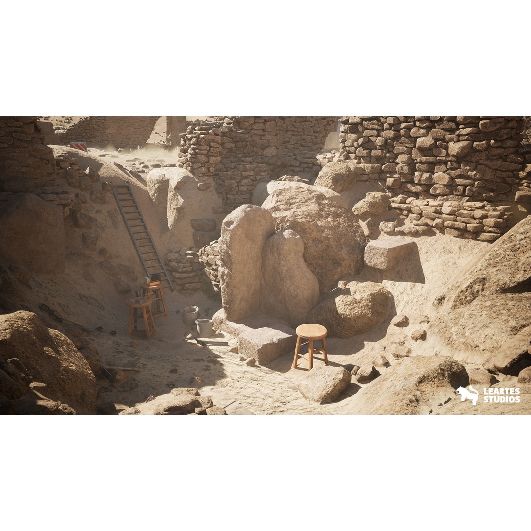 Archaeological Site 3D Model – Low Poly Game Ready Environment, FBX - View 7