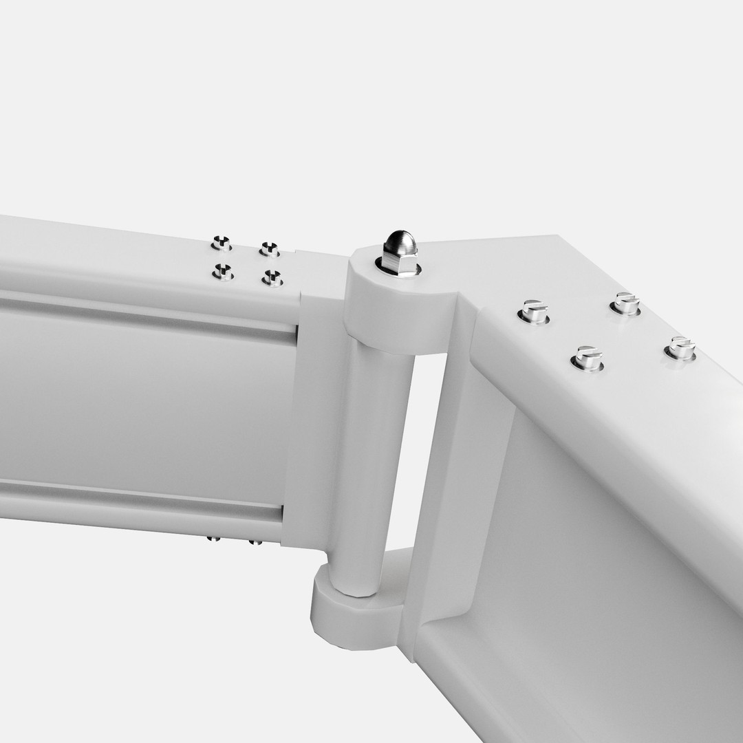 Elbow Awning 3D Model – Contemporary Cafe Canopy Set, FBX & OBJ