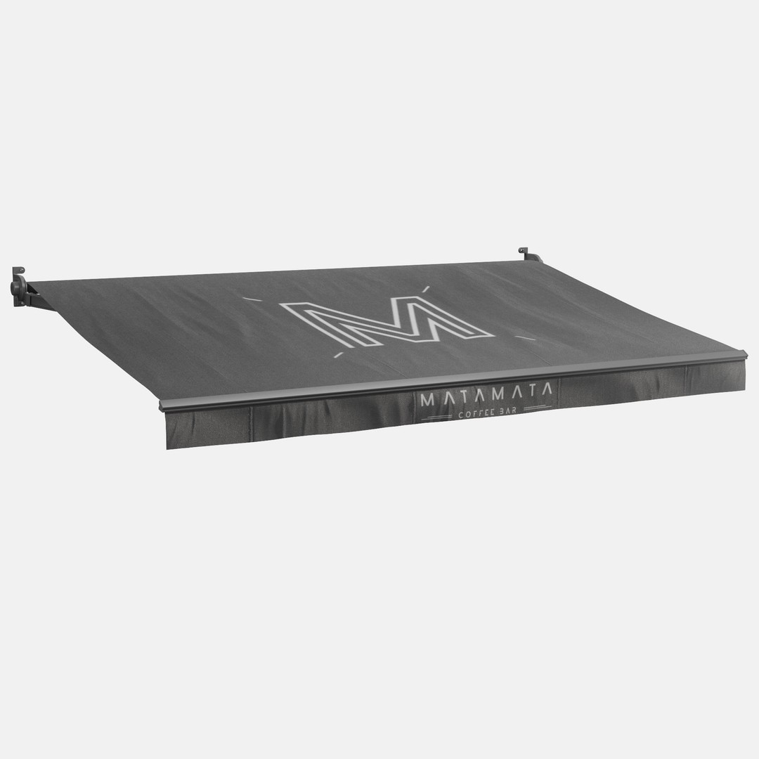 Elbow Awning 3D Model – Contemporary Cafe Canopy Set, FBX & OBJ - View 16