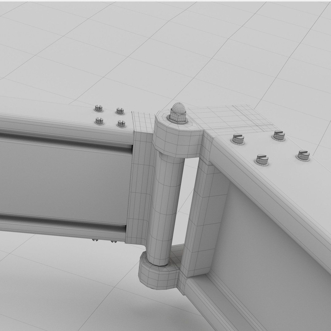Elbow Awning 3D Model – Contemporary Cafe Canopy Set, FBX & OBJ - View 4