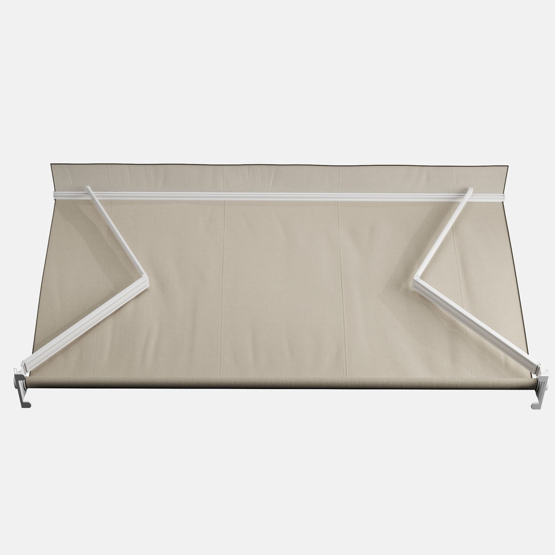 Elbow Awning 3D Model – Contemporary Cafe Canopy Set, FBX & OBJ - View 6