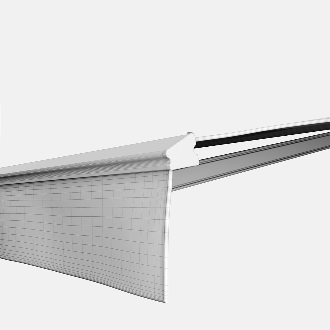 Elbow Awning 3D Model – Contemporary Cafe Canopy Set, FBX & OBJ - View 7