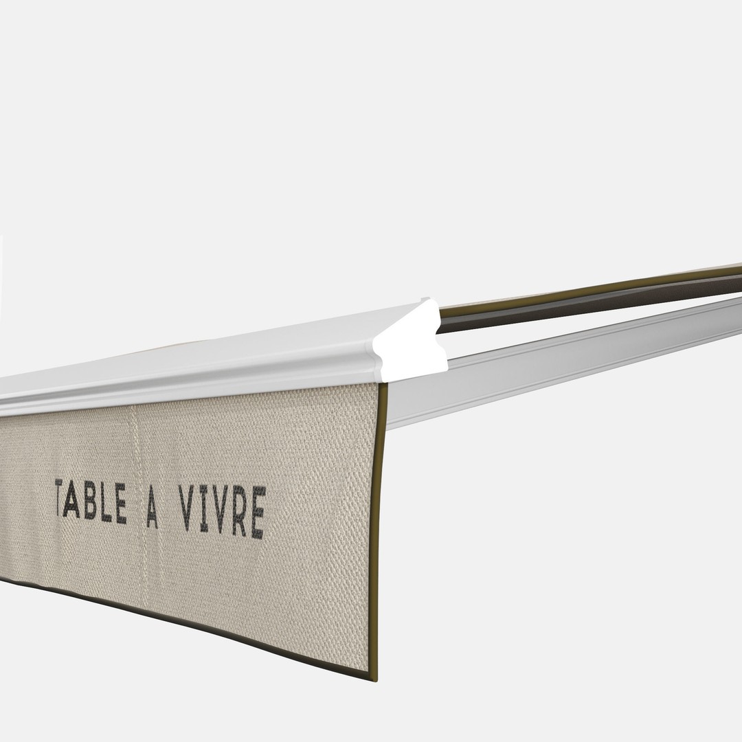Elbow Awning 3D Model – Contemporary Cafe Canopy Set, FBX & OBJ - View 8