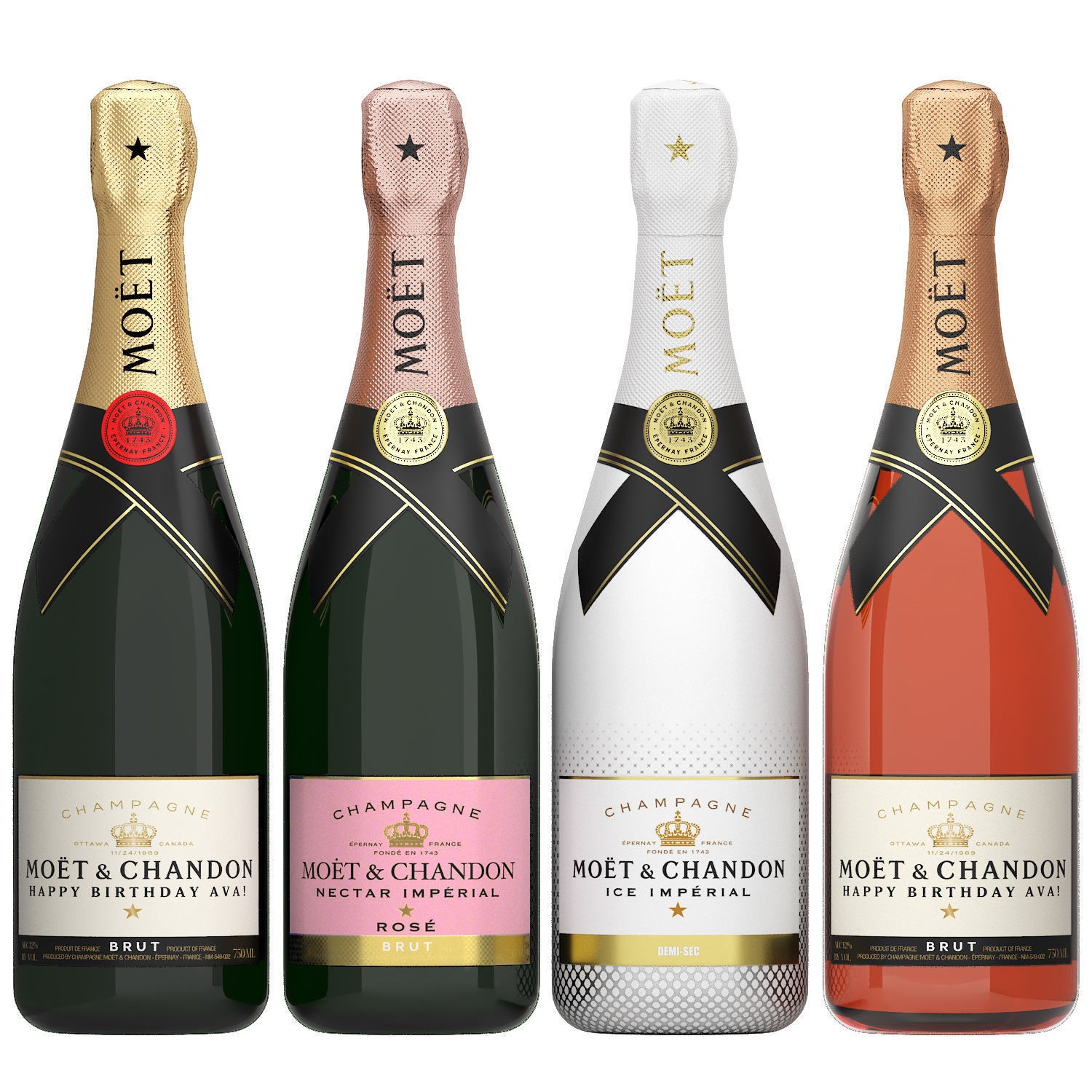 Moet and Chandon Champagne Collection - Game-Ready 3D Model - View 3