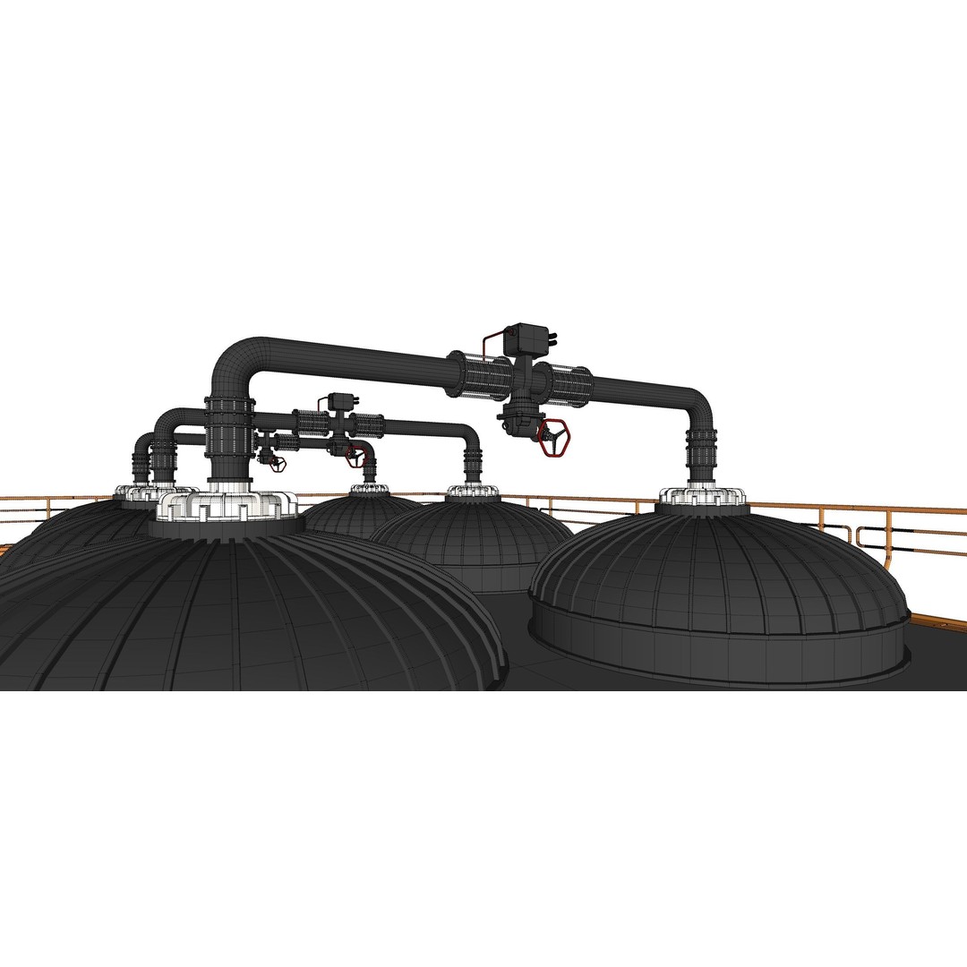 Sci-Fi Storage Tank 3D Model – Industrial Equipment for Games, FBX