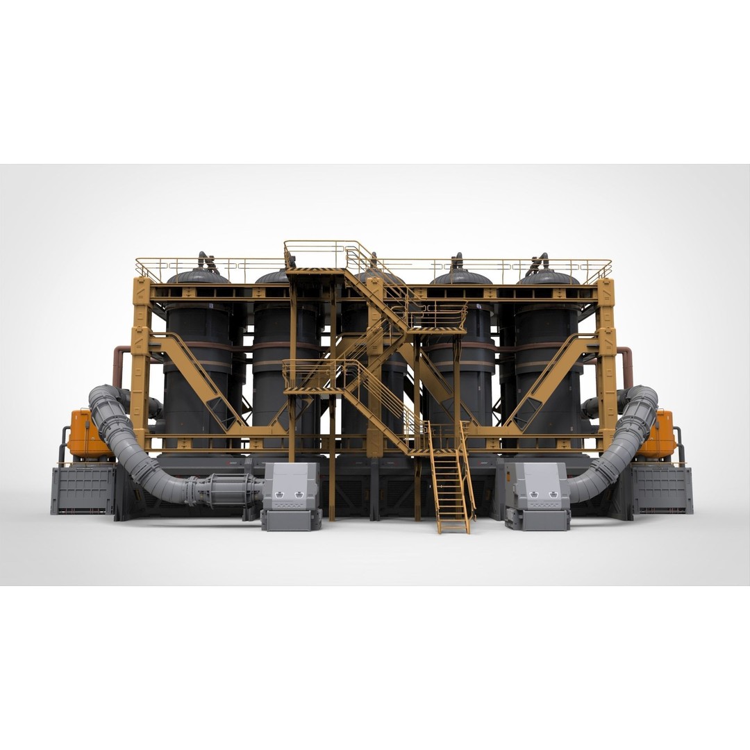 Sci-Fi Storage Tank 3D Model – Industrial Equipment for Games, FBX - View 10
