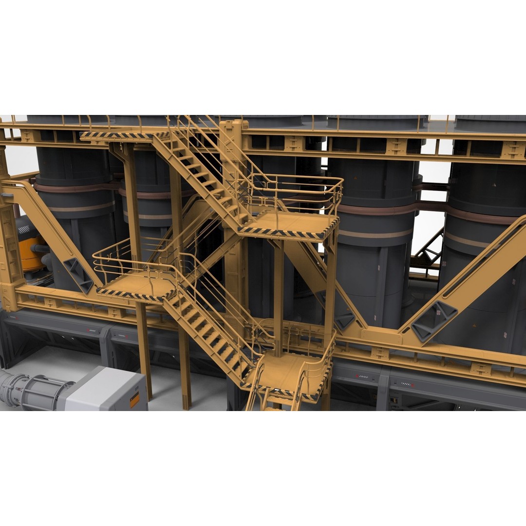 Sci-Fi Storage Tank 3D Model – Industrial Equipment for Games, FBX - View 12