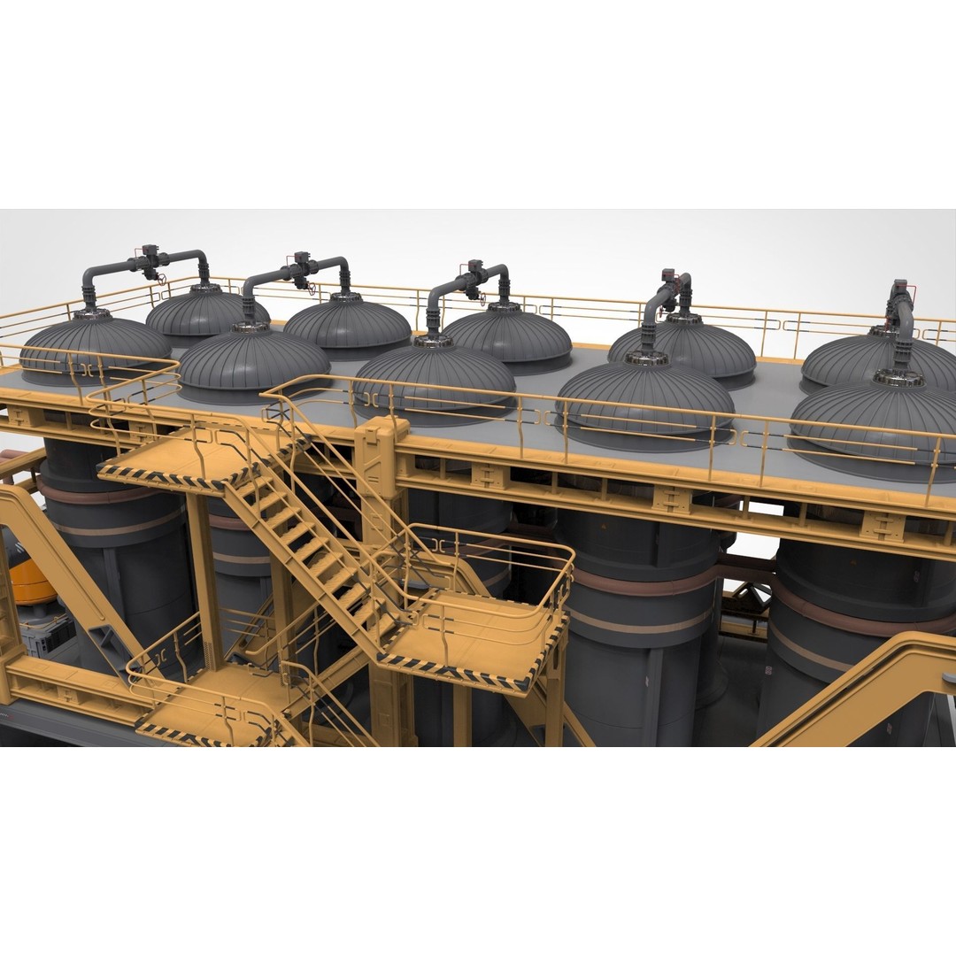 Sci-Fi Storage Tank 3D Model – Industrial Equipment for Games, FBX - View 13