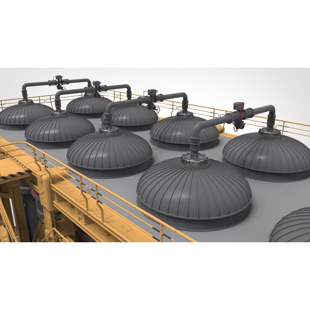 Sci-Fi Storage Tank 3D Model – Industrial Equipment for Games, FBX - View 14