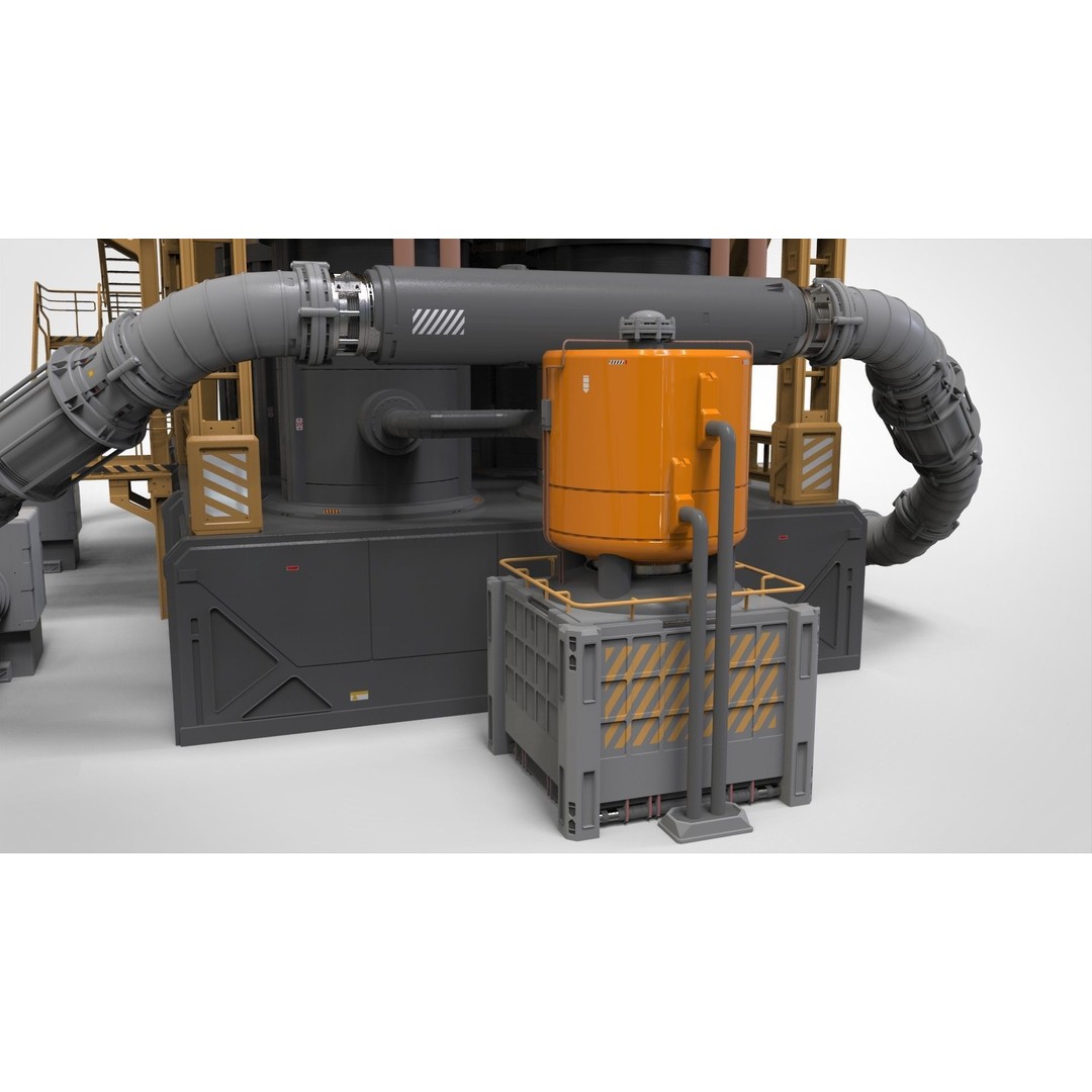 Sci-Fi Storage Tank 3D Model – Industrial Equipment for Games, FBX - View 17