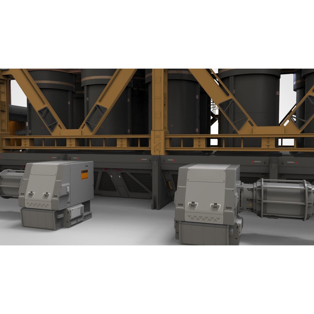 Sci-Fi Storage Tank 3D Model – Industrial Equipment for Games, FBX - View 19