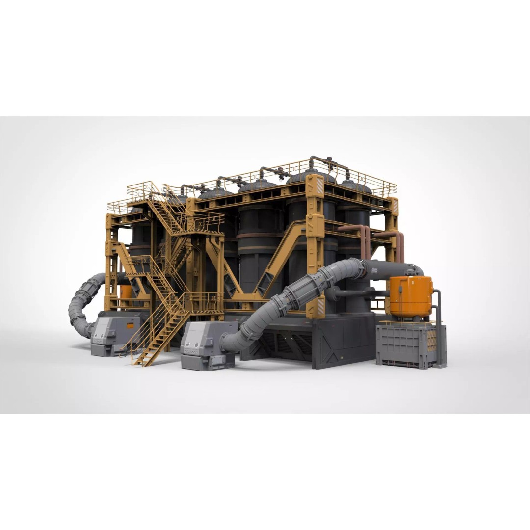 Sci-Fi Storage Tank 3D Model – Industrial Equipment for Games, FBX - View 2