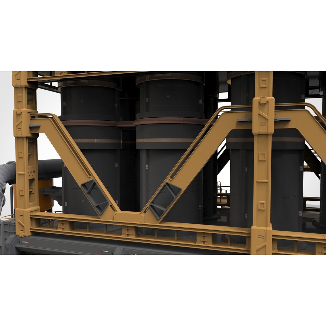 Sci-Fi Storage Tank 3D Model – Industrial Equipment for Games, FBX - View 20