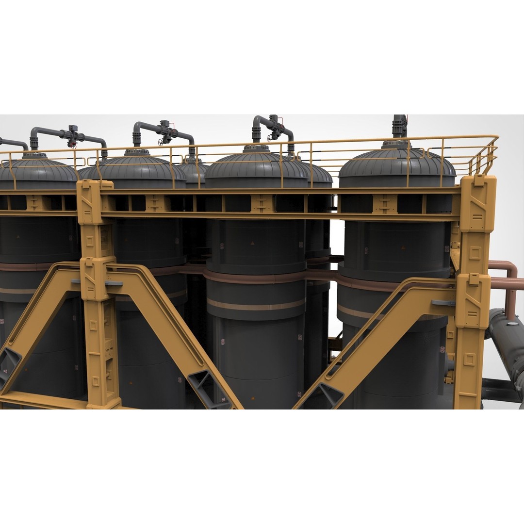 Sci-Fi Storage Tank 3D Model – Industrial Equipment for Games, FBX - View 21
