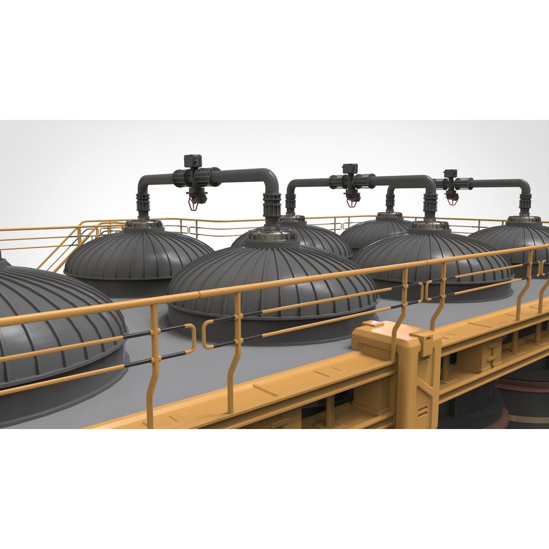 Sci-Fi Storage Tank 3D Model – Industrial Equipment for Games, FBX - View 23