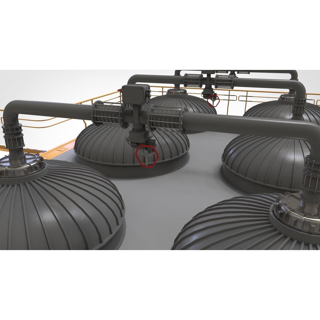 Sci-Fi Storage Tank 3D Model – Industrial Equipment for Games, FBX - View 24
