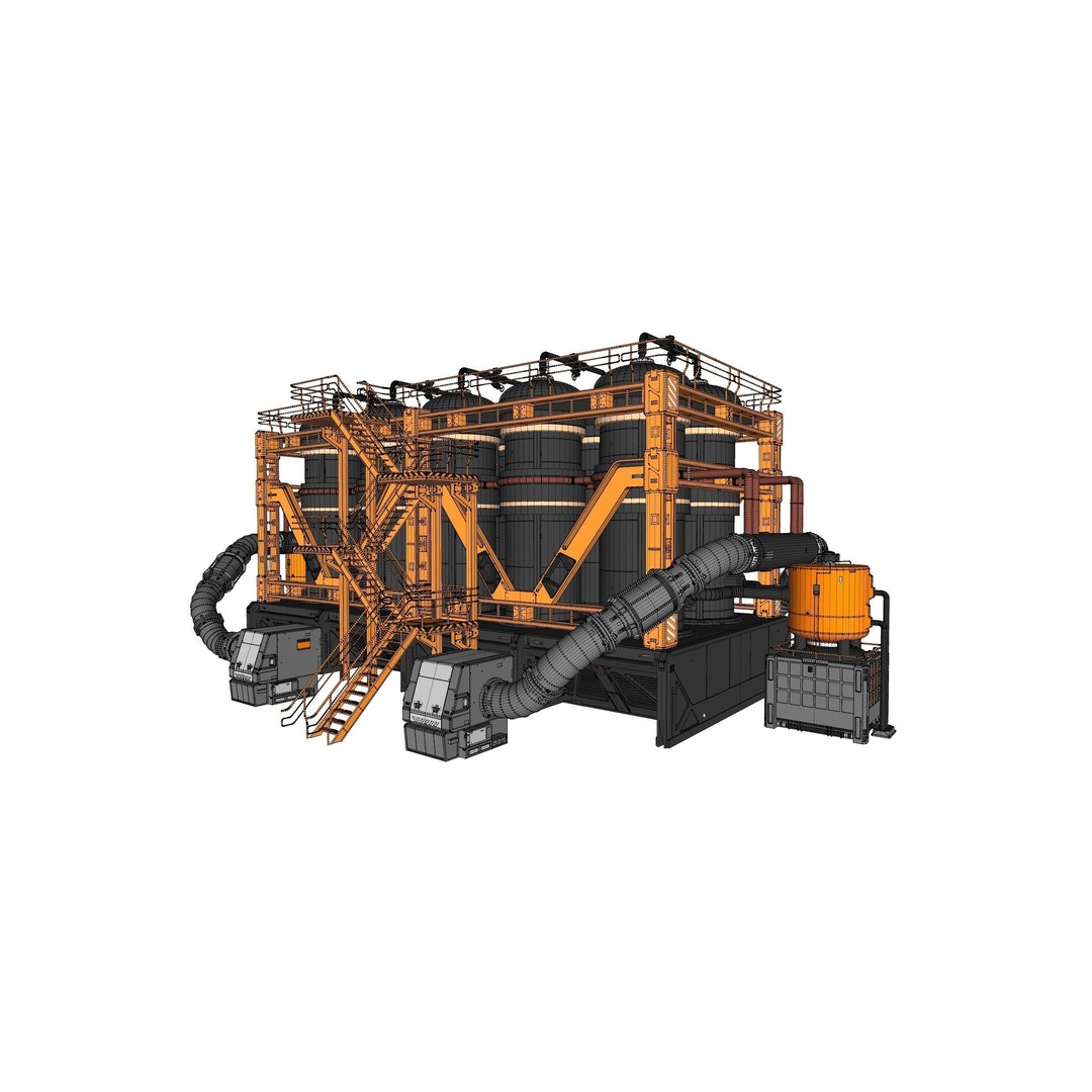 Sci-Fi Storage Tank 3D Model – Industrial Equipment for Games, FBX - View 25