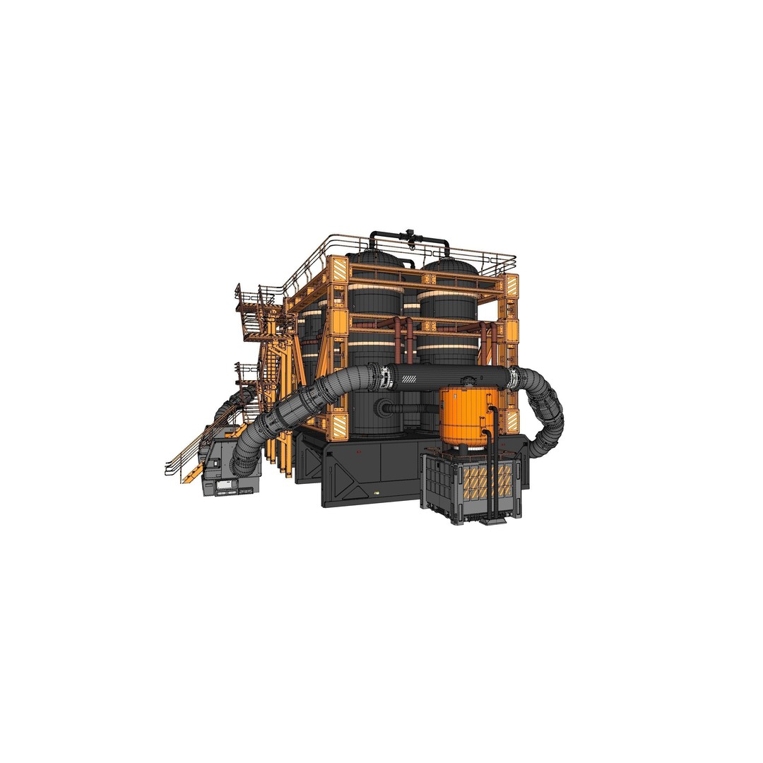 Sci-Fi Storage Tank 3D Model – Industrial Equipment for Games, FBX - View 26