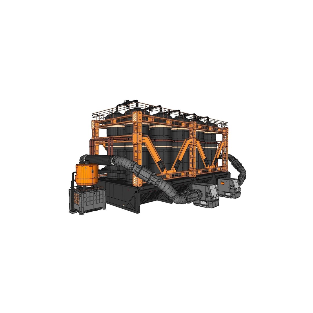 Sci-Fi Storage Tank 3D Model – Industrial Equipment for Games, FBX - View 27