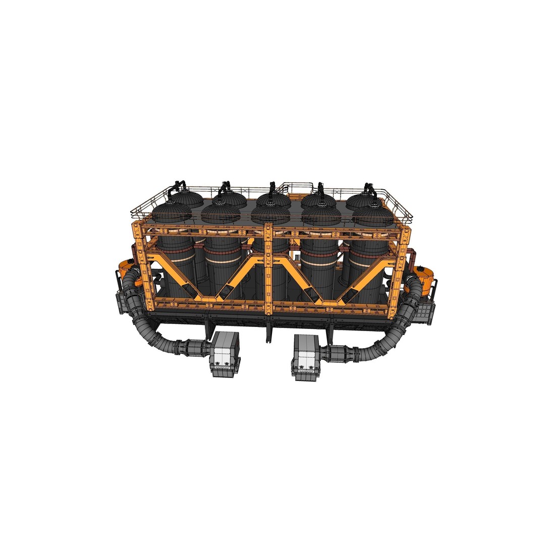 Sci-Fi Storage Tank 3D Model – Industrial Equipment for Games, FBX - View 28