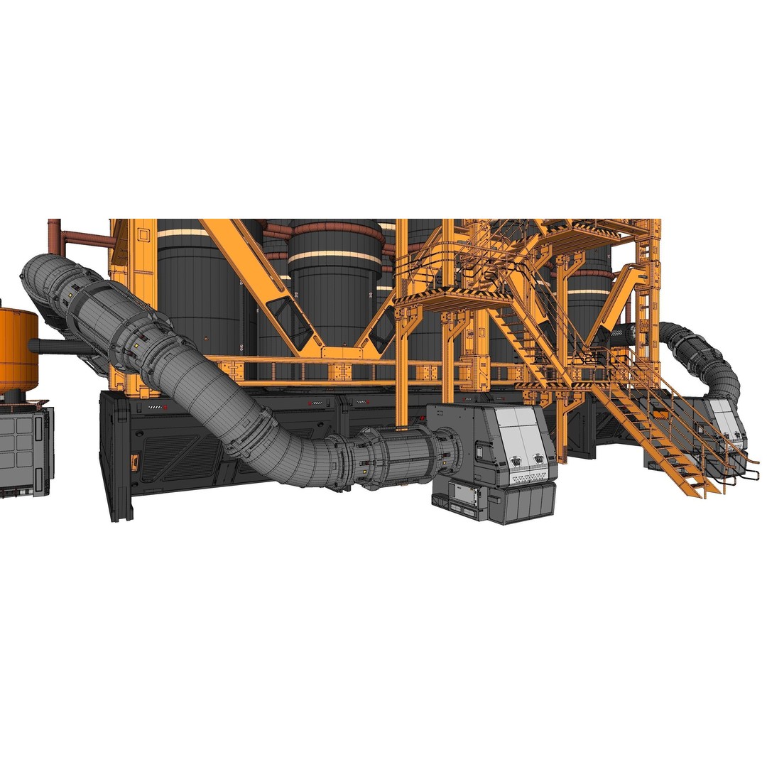 Sci-Fi Storage Tank 3D Model – Industrial Equipment for Games, FBX - View 30