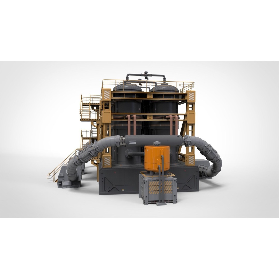 Sci-Fi Storage Tank 3D Model – Industrial Equipment for Games, FBX - View 4