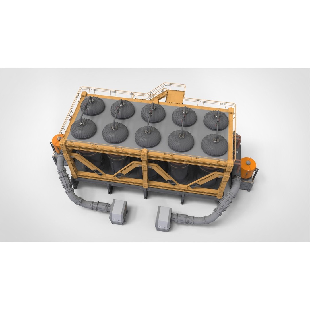 Sci-Fi Storage Tank 3D Model – Industrial Equipment for Games, FBX - View 7