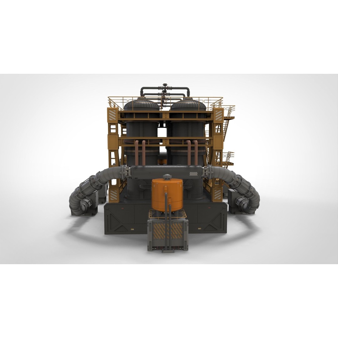 Sci-Fi Storage Tank 3D Model – Industrial Equipment for Games, FBX - View 8