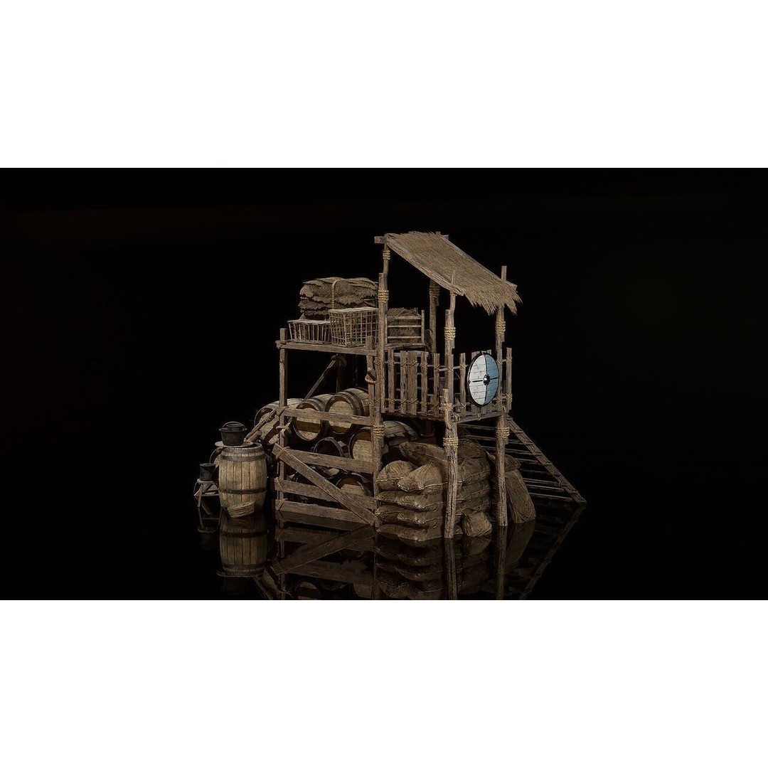 Modular Medieval Houses 3D Model – Low Poly Game Asset, FBX - View 10