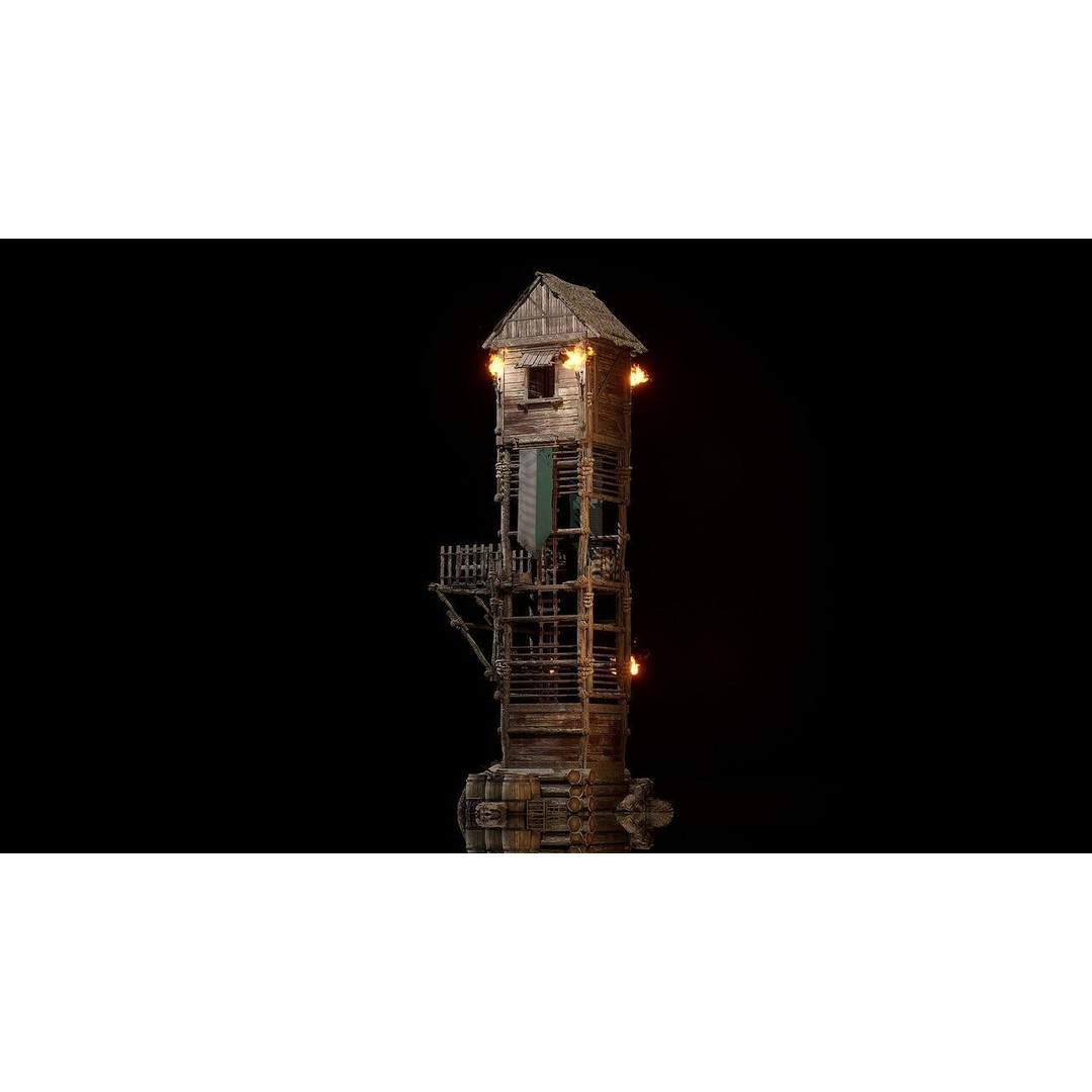 Modular Medieval Houses 3D Model – Low Poly Game Asset, FBX - View 11